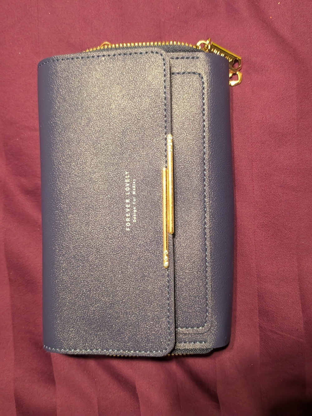 Navy Zip-Around Women's Wallet